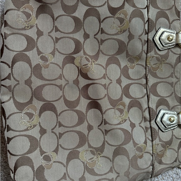 Coach Poppy metallic signature satchel handbag - Picture 7 of 9